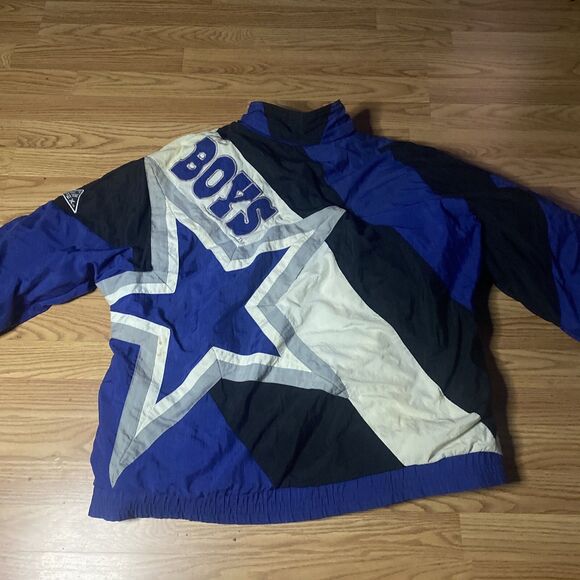 Apex One Dallas Cowboys Vintage NFL Authentic Pro Line Large Jacket Stained Read - Picture 1 of 16